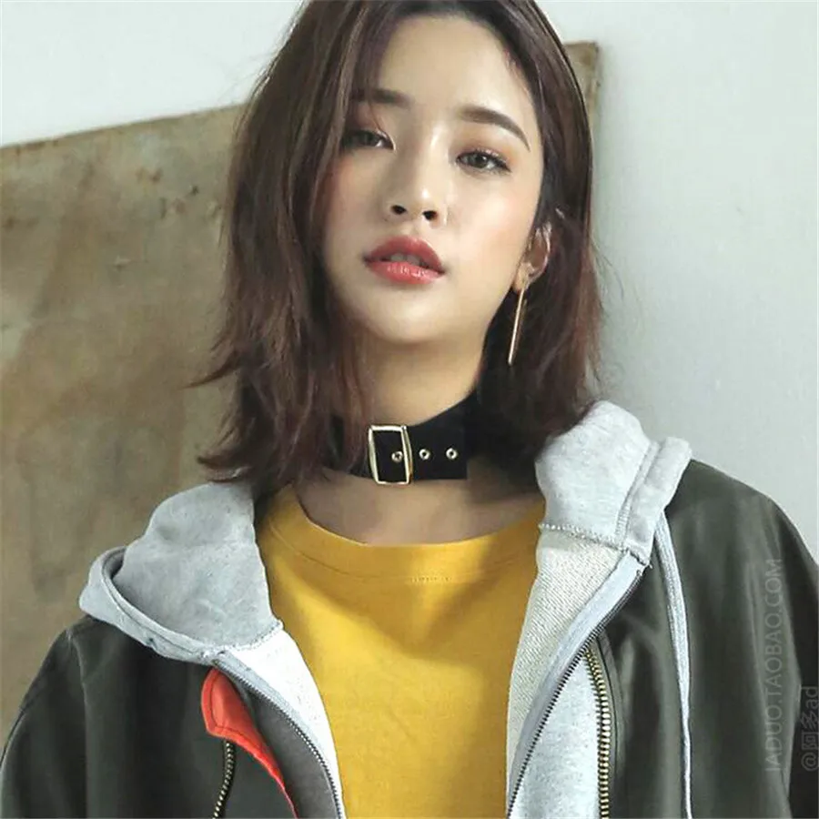 Simplee Винтаж искусственная кожа Прохладный чокер женщин сексуальный круг Рок