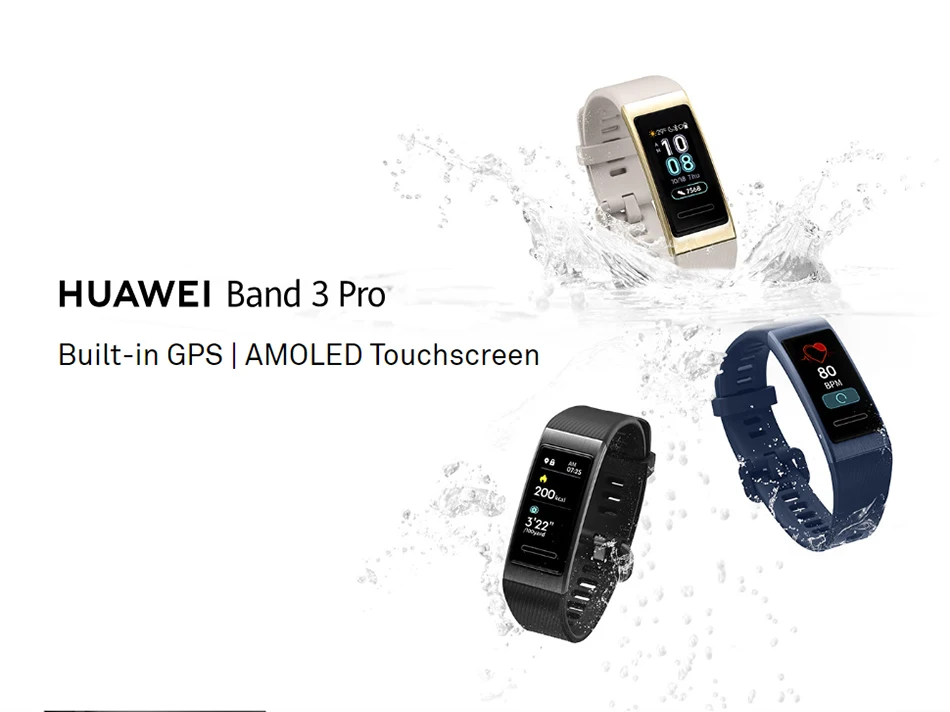 Huawei Band 3 Pro Band 3 умный браслет band 3 pulseira трекер для плавания Водонепроницаемый Bluetooth фитнес-трекер сенсорный экран