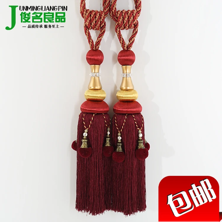 1 пара многоцветная занавеска с подвесным шаром завязывается на ремень веревку