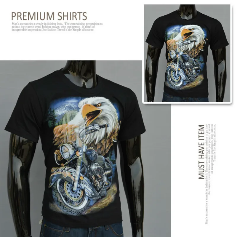 

Mens Eagle Print 3D Man Printed t-shirts Punk Rock Short Sleeve T Shirt Brand Homme Men T-shirt Sweater Tee Tops Slim Fit