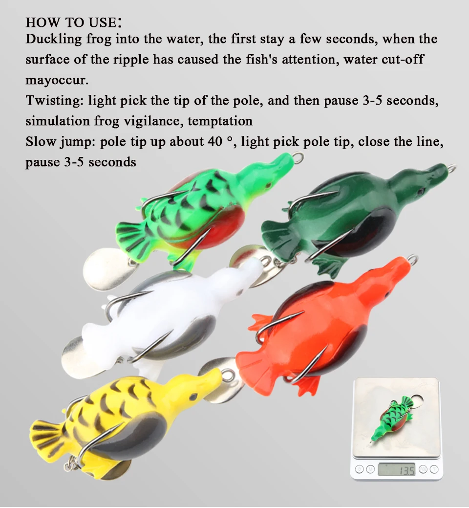 5 шт. 13 г 65 мм улучшенные 3D утка рыболовные приманки-Воблеры Bionic Frog внешний вид Ray Frog Swimbaits искусственная приманка