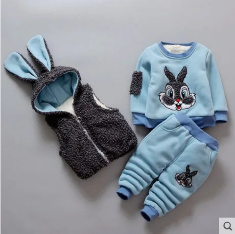 3 шт. комплекты для маленьких мальчиков и девочек зимние Бархатные Термальность