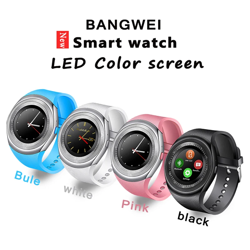 2018 BANGWEI новая пара Bluetooth Smart часы Для мужчин группа светодио дный Сенсорный экран