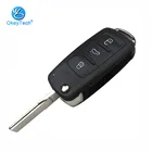 OkeyTech складной Сменный Чехол с тремя кнопками и необработанным лезвием для Volkswagen VW Tiguan Golf Sagitar Polo