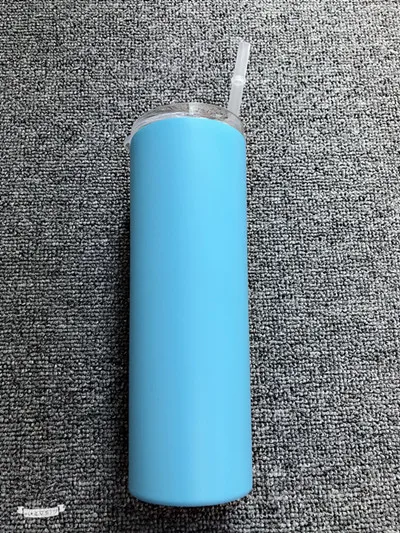 20oz Skinny TumblerF Пустой 20 унций винный стакан с соломинкой из нержавеющей стали с двойными стенками с вакуумной изоляцией кружка персонализированный Тощий стакан Прямая поставка - Цвет: 20oz Skinny TumblerF