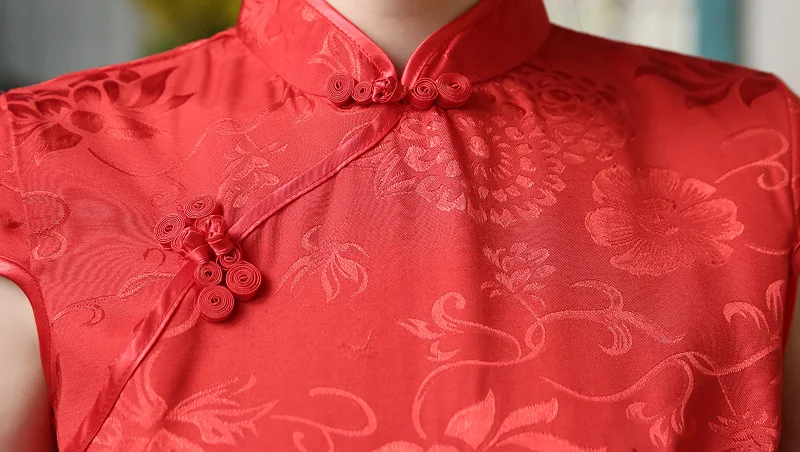 2017 летние красные китайское платье Sexy цветочные свадебные Cheongsam Короткие Мини Qipao