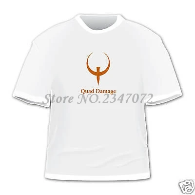 quad damage Quake Geek Gamer T shirt. Cotton men brand tee-shirt summer euro size drop shipping | Мужская одежда