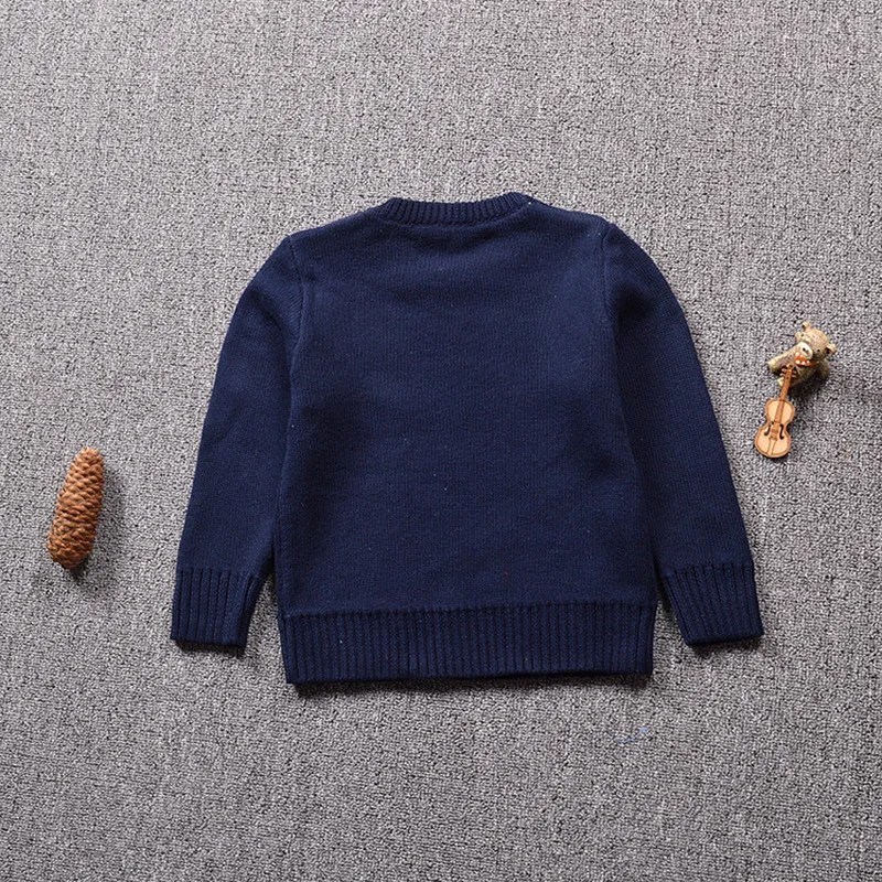 18 М-5 Т Осенью и Зимой Свитер Ребенка 2017 Новый Улыбка Pattern Мальчики Девочки