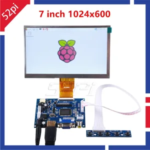 ЖК-экран 52Pi, 7 дюймов, 1024*600, с платой привода (HDMI + VGA + 2AV) для Raspberry Pi 4 B, все платформыПК, Windows