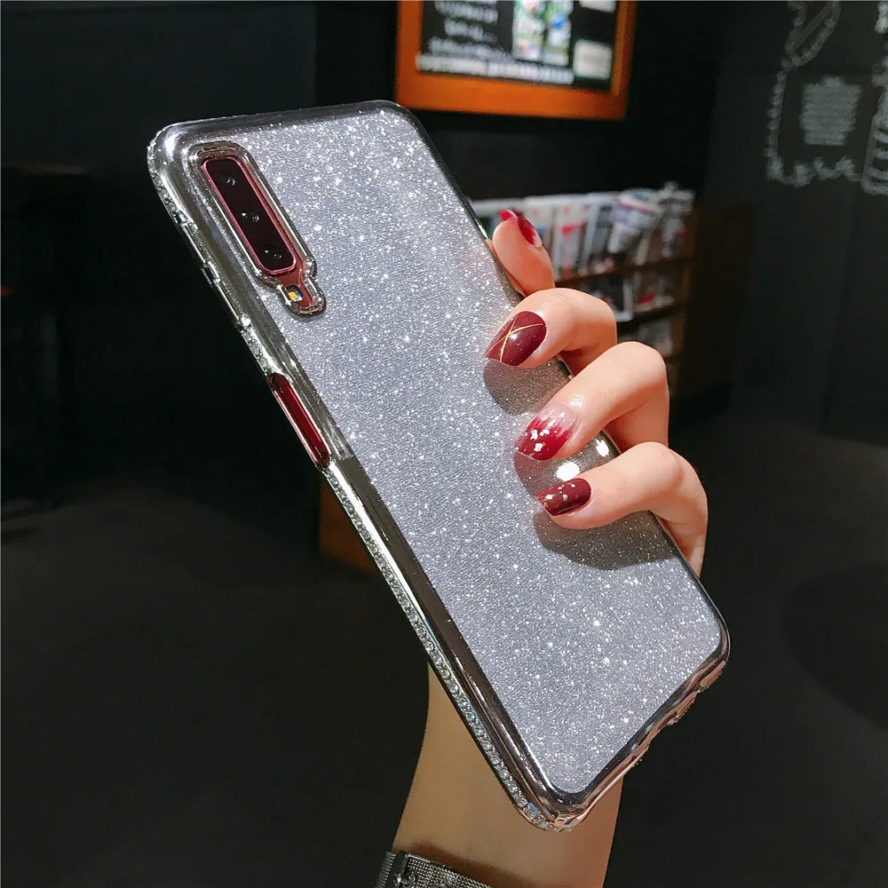 Gurioo Ultra Slim Glitter Rhinestone Phone Case For Samsung Galaxy A70 A60 A50 A40 A30 A20 A10 M10 M20 M30 Soft TPU Back Cover |