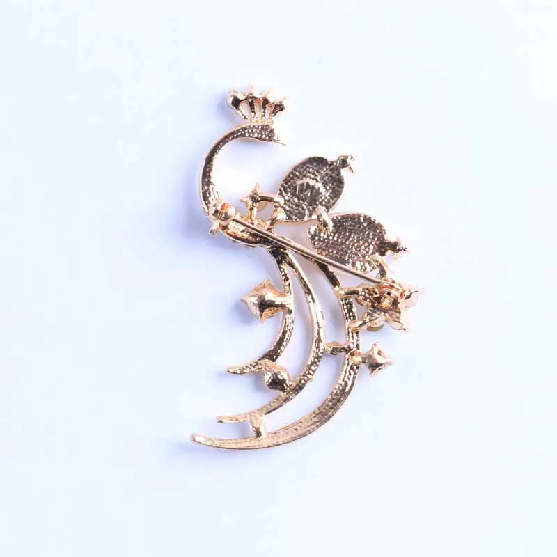 Rhinestone Peacock Pins and Brooches for Women Animal Brooch Opal Cat's Eye Dress Decoration Party Jewelry | Украшения и