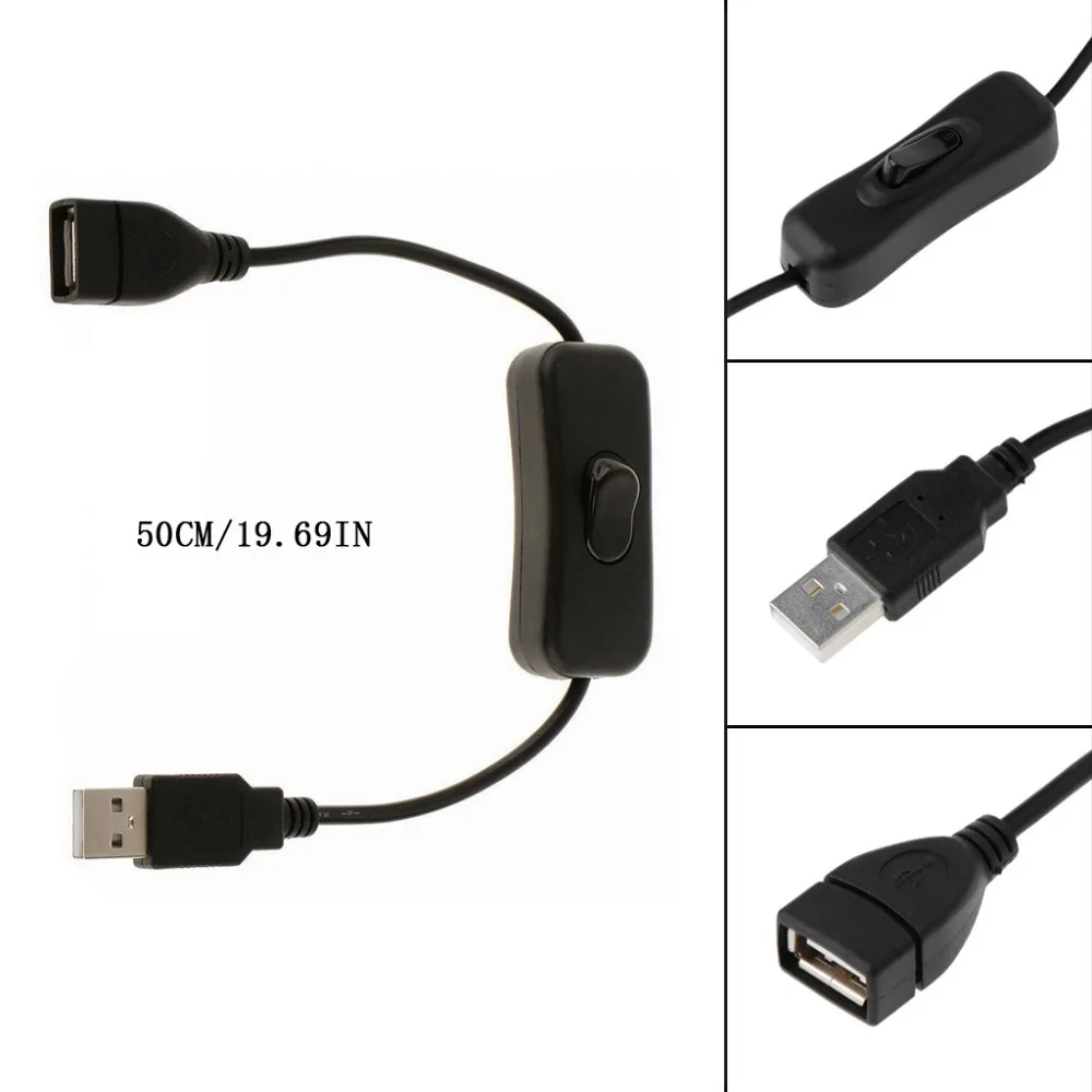 50 см USB 2 0 A штекер к женскому удлинительному кабелю с выключением кабеля для ПК