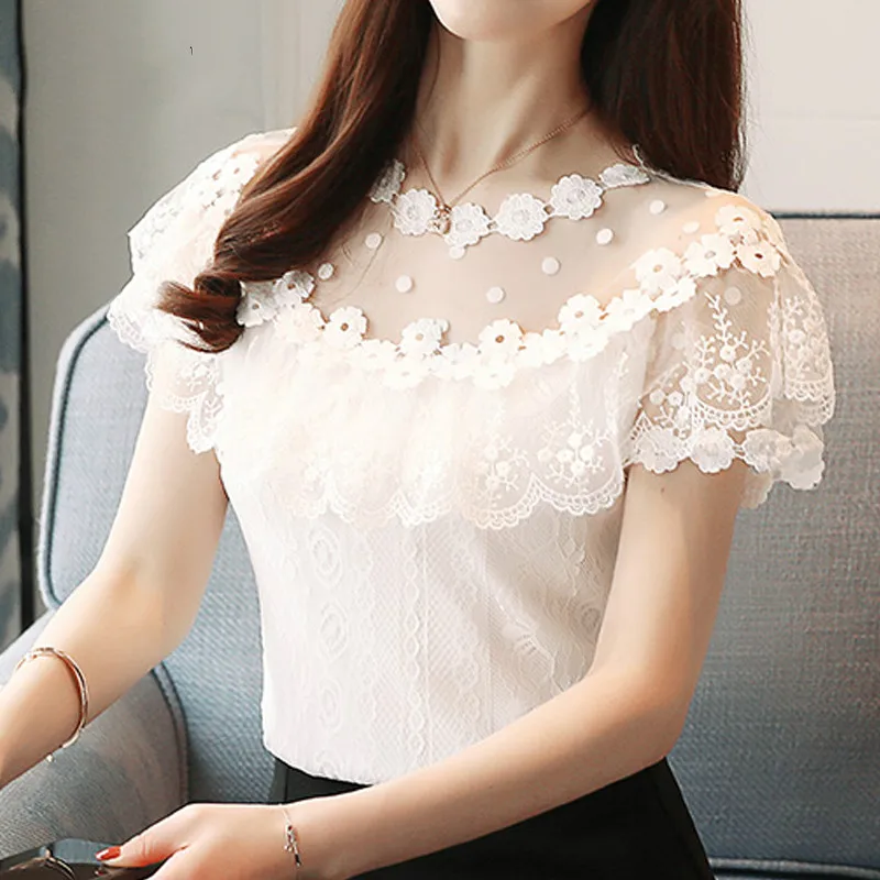 Новая мода 2018 Сексуальная кружевная Женская одежда с коротким рукавом летние