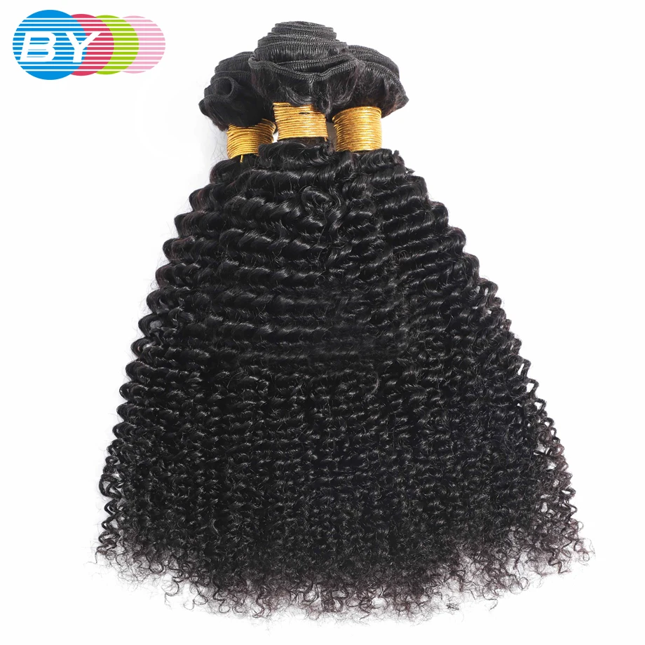 От глубоких вьющихся пучки бразильских локонов плетение пучков 100% человеческих