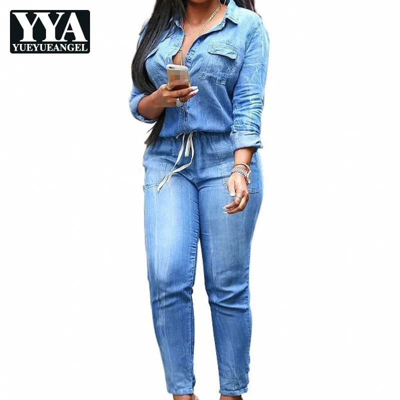 

New Fashion Women Denim Jumpsuits Jean Hot Sale Slim Fit Stretchy Roupas Feminina Pantalon Femme Female Bodysuits Large Size 3XL