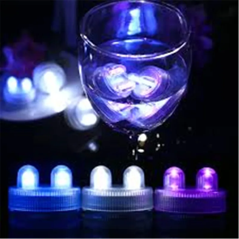 Factory Direct Deal!!! 50pcs/Lot  Submersible Waterproof  Wedding LED Tea Candle Light Battery Operated LED Floralyte Lights