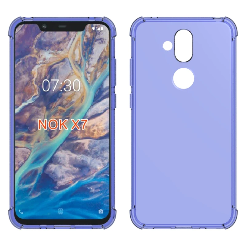 Брендовый противоударный мягкий силиконовый чехол из ТПУ для Nokia X7 защитный