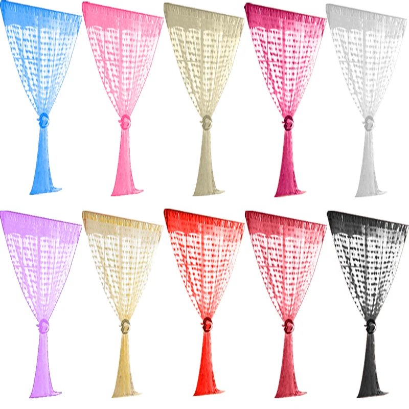 Цветная романтическая занавеска для окна или двери прозрачная украшения