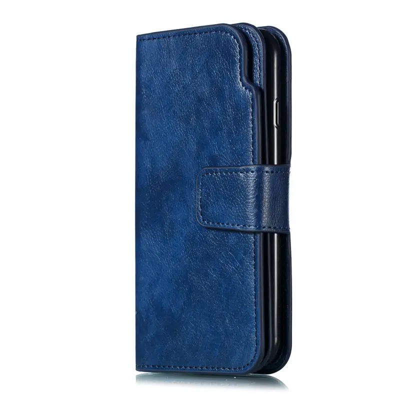 Blue Чехол с откидной крышкой для huawei Коврики 30 20 10 Nova 2i P Smart P30 P20 P10 P9 Y9 Y7 бумажник чехол кожаный чехол для Xiaomi Redmi Note 7 7A K20 9T 8 - Цвет: Blue