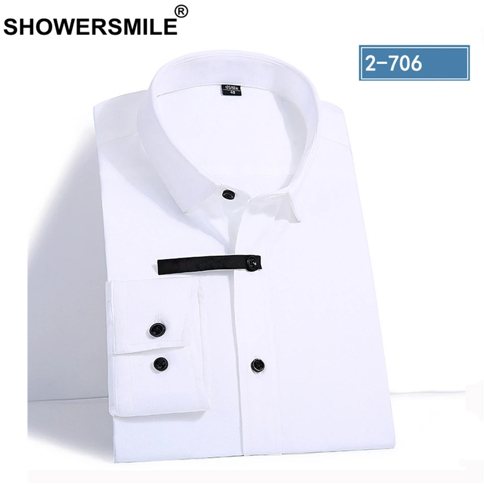 SHOWERSMILE, бордовая Мужская рубашка с длинным рукавом, летние официальные рубашки для мужчин, рубашка из бамбукового волокна, приталенная, 4xl размера плюс, одежда