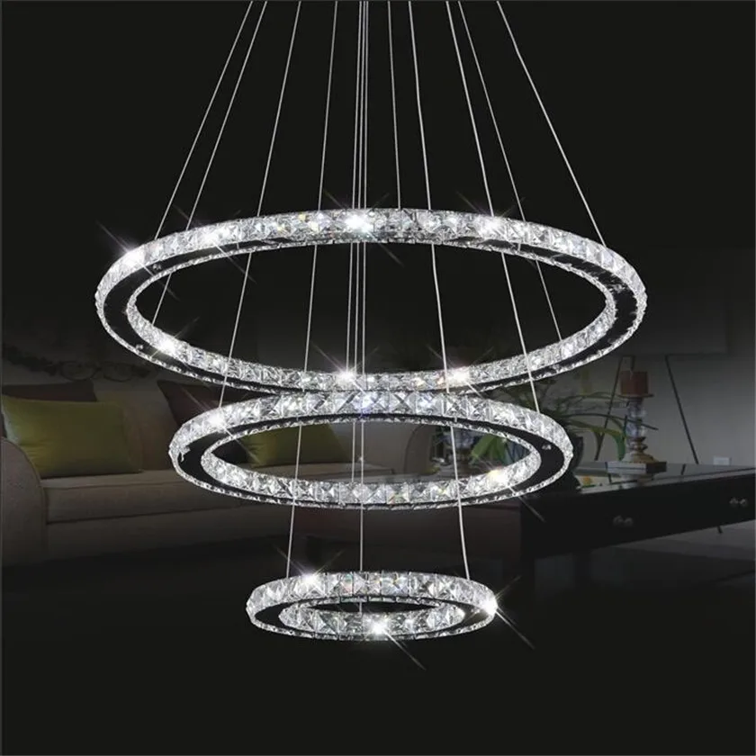 Светодиодный подвесной светильник люстра с кристаллами и бриллиантовыми