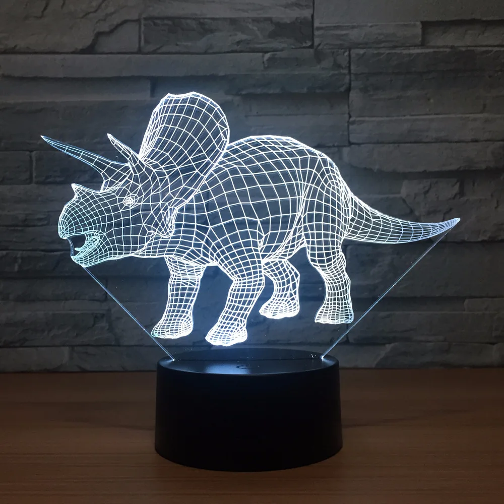 Динозавр Новинка 3D настольная лампа Luminaria Светодиодные ночные светильники Usb