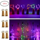 10 шт. праздничные пробковые медные проволочные светильники, аналогисветильник светильники, водонепроницаемые садовые светильники, украшения для свадьбы, Рождества, Нового года, сделай сам