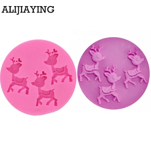 Силиконовые формы для рождественских оленей M0109, для украшения тортов, помадки, формы для торта, шоколадные Инструменты для торта кухня, Аксессуары для выпечки