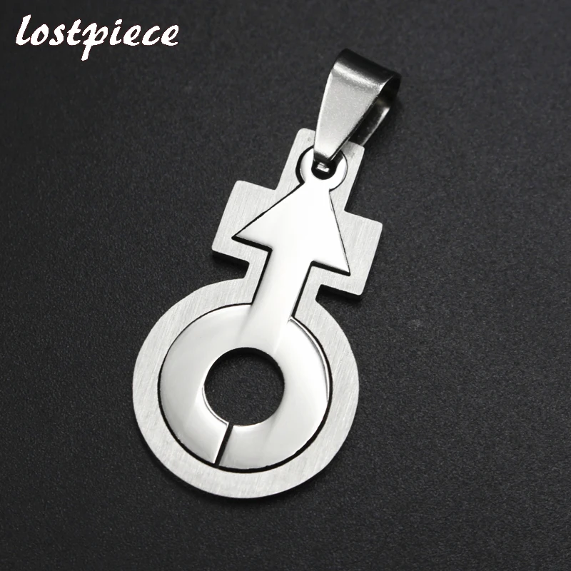 Lostpiece 2018 Новый Серебряный Цвет Нержавеющая сталь символ Мальчик мужской кулон