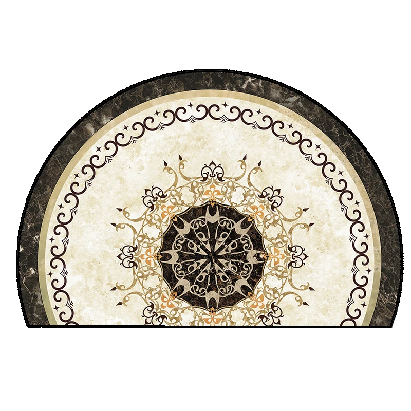 Multi-function short hair semicircle shaped floor mat, door mat,cute bathroom mat, Retro vintage decoration ground mat