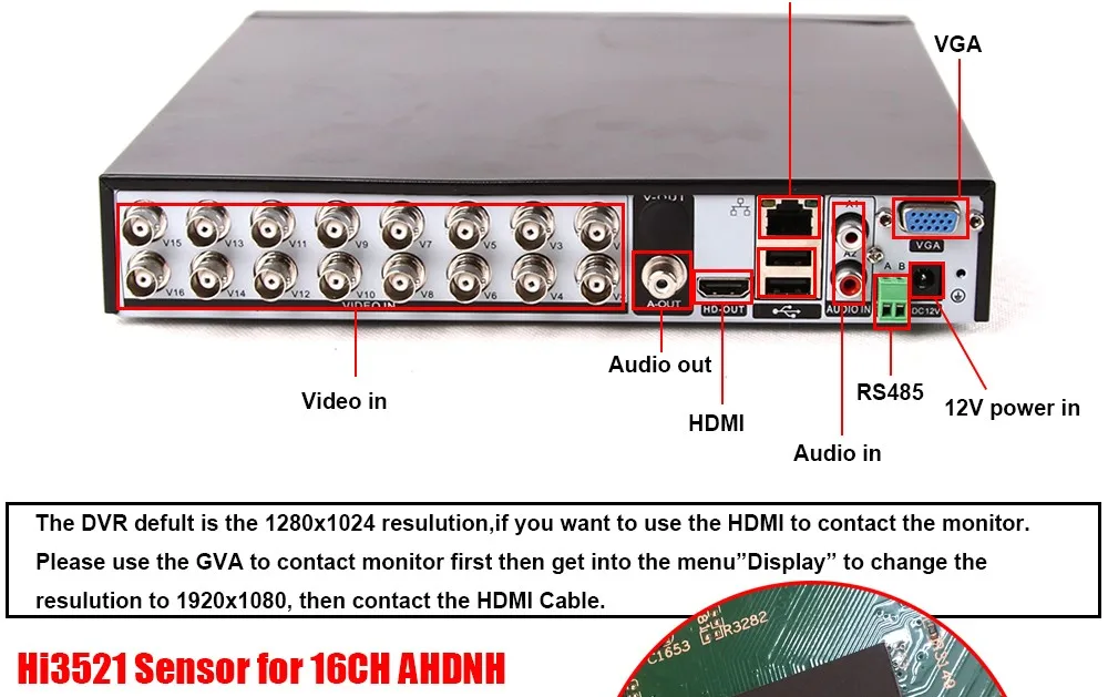 Домашний видеорегистратор AHD 1080P 16CH AHDH DVR 16 каналов 2 SATA HDD порт AHD DVR 16CH Гибридный: 8CH AHDH 1080P+ 8CH IP 1080P