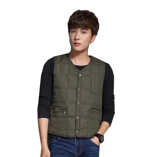 Мужской жилет с хлопковой подкладкой повседневный Приталенный без рукавов зима