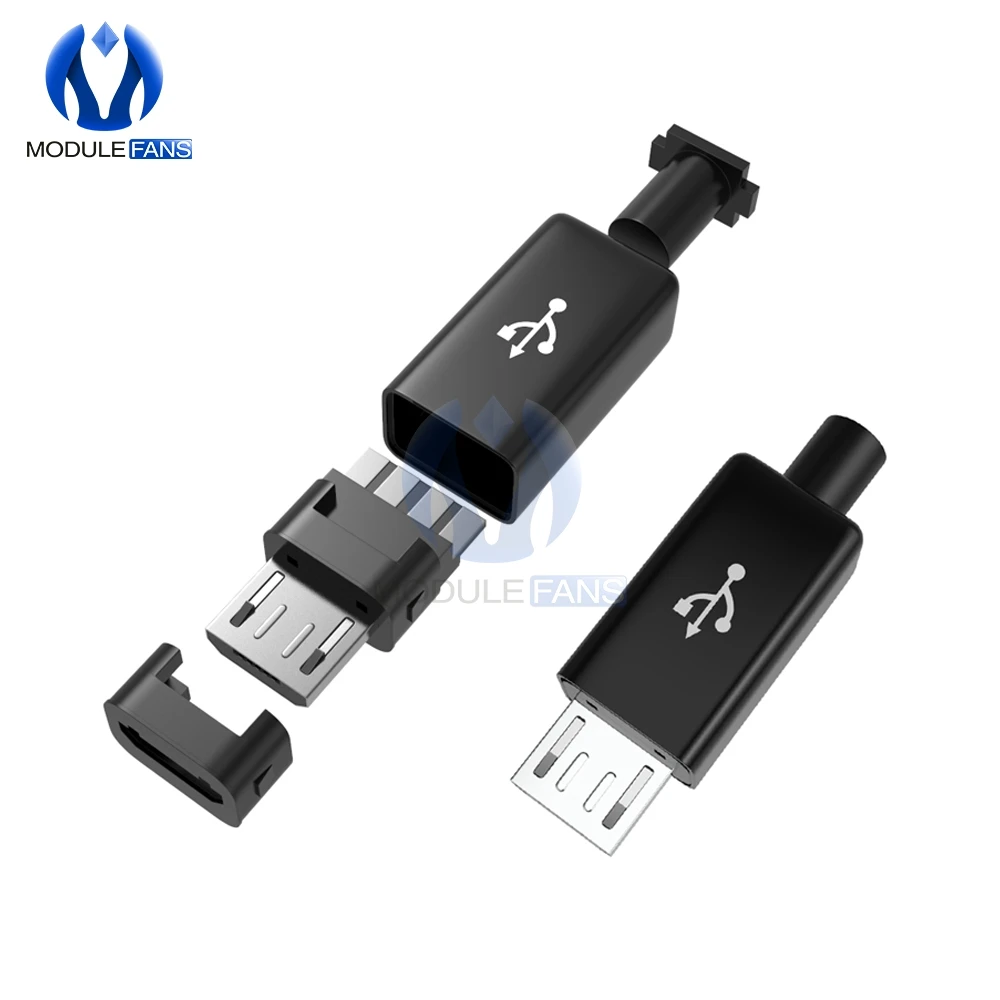 10 шт. DIY Micro USB штекерные разъемы комплект с крышками черный Diy Electronic|kit kits|kit diydiy kit |