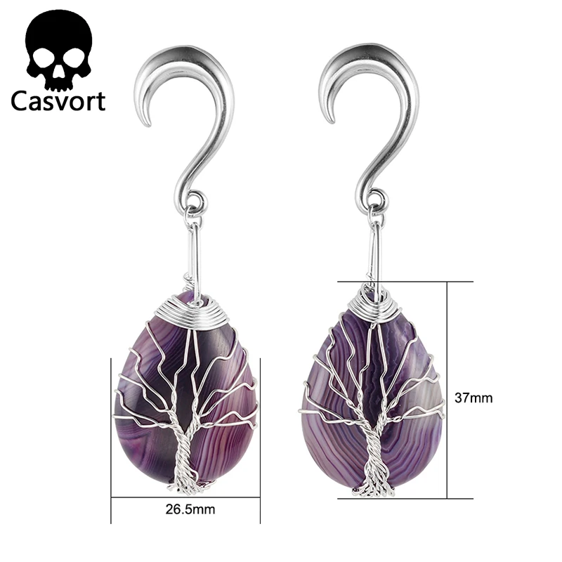 Casvort Новое поступление асимметричные затычки для ушей из натурального камня
