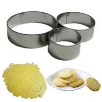3pcs stainless steel round circle fondant cutters cake mold cupcake cookie mini baking tool cookie cutter biscuit mould