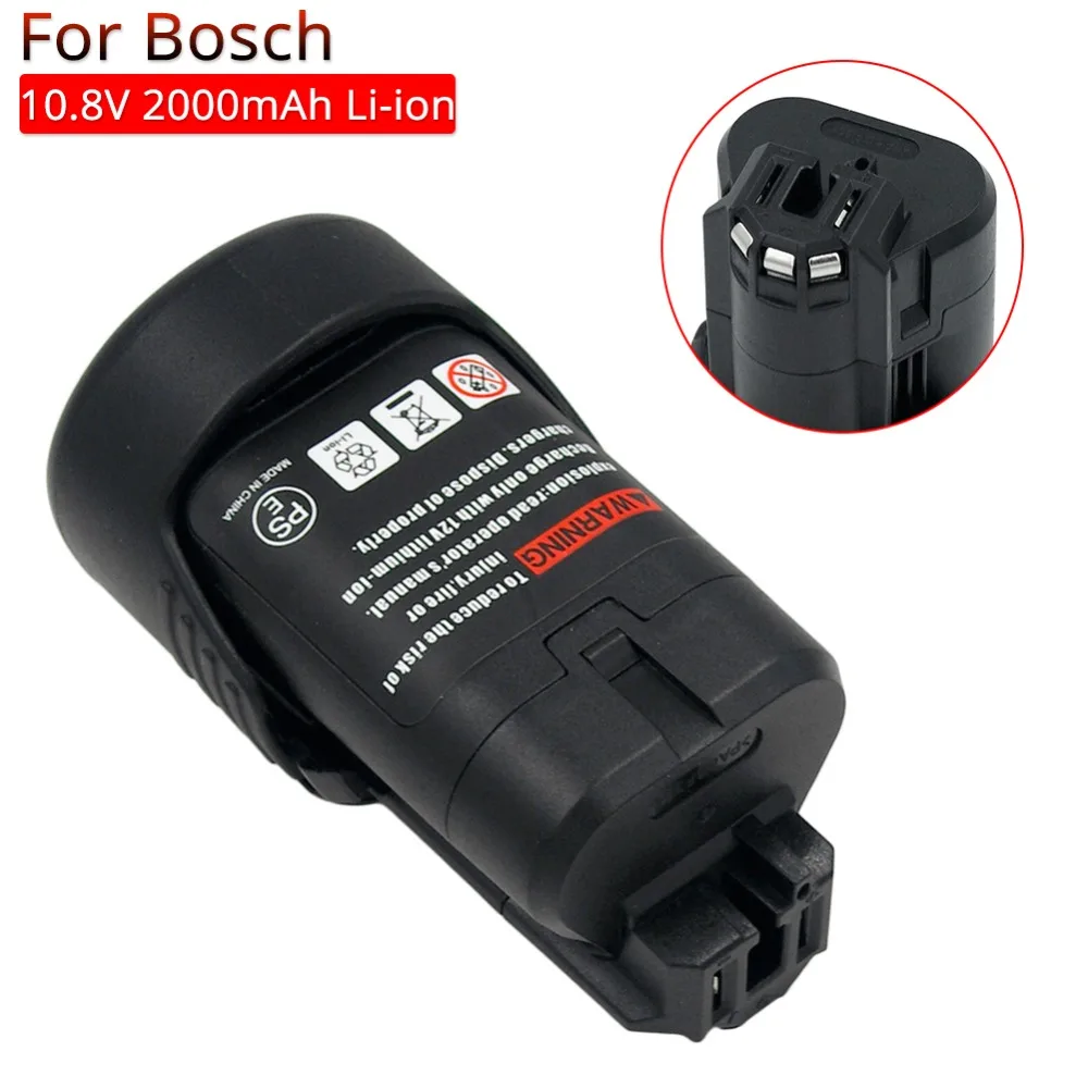 

Power Tool Rechargeable Battery 10.8V 12V 2000mAh Lithium Replacement Batteries for Bosch BAT411 BAT412 BAT412A BAT413 BAT413A