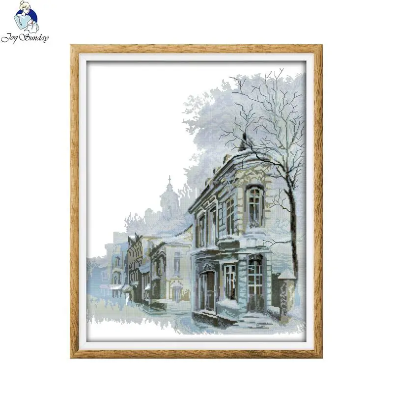 

Joy Sunday Winter morning 11CT Printed Fabric 14CT Canvas DMC Counted Chinese Cross-stitch set Embroidery Needlework