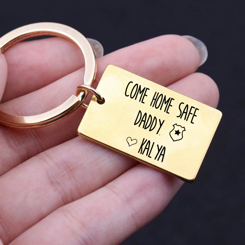 Подарок для отца лазерная печать прийти домой безопасный брелок с надписью Daddy
