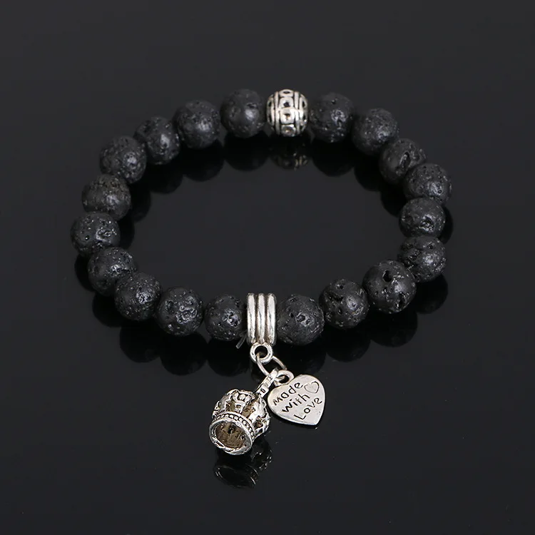 Высокое качество из тигрового глаза с Буддой Корона любовь кулон Браслеты