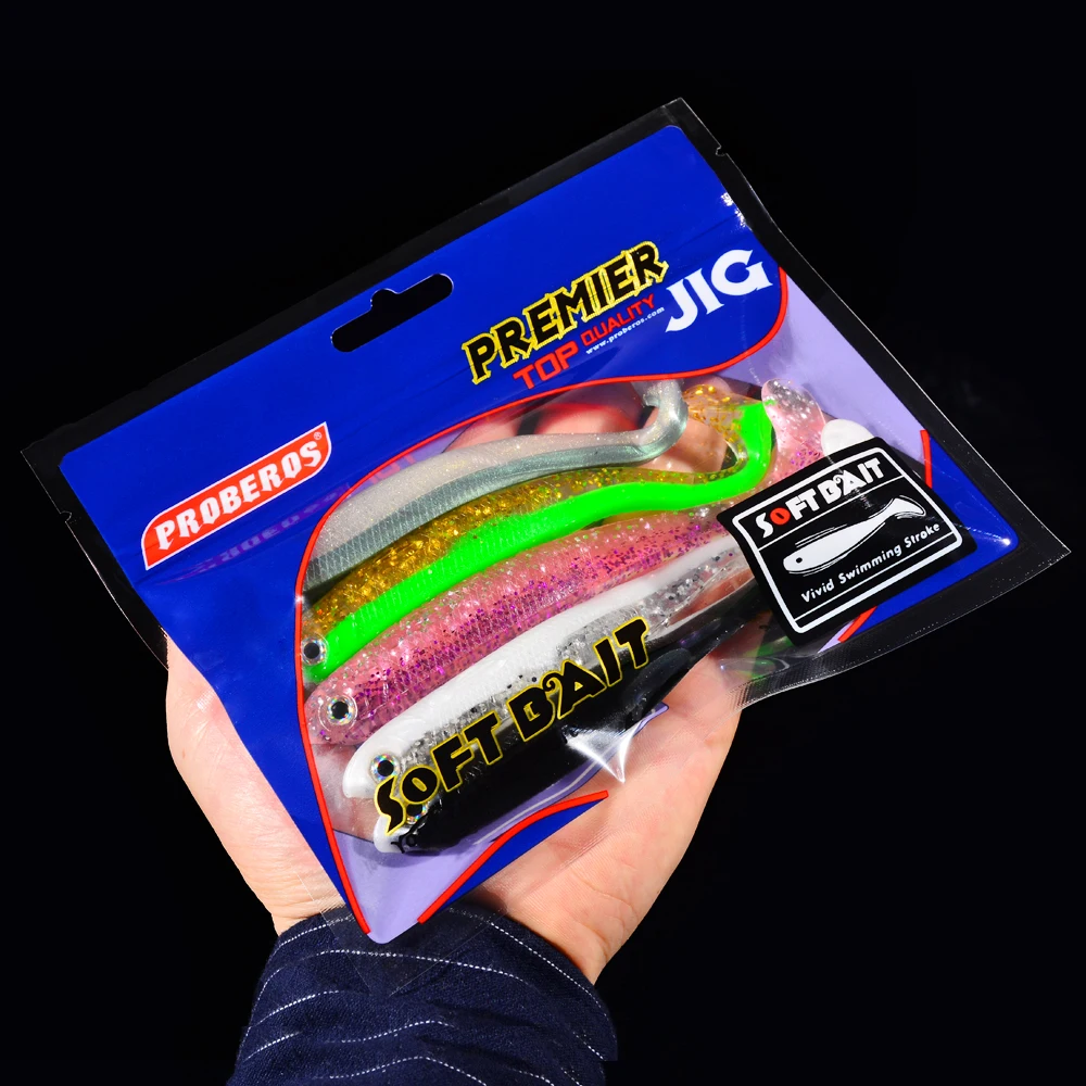 5 шт./лот Shiner Shad Tail приманки 13 см 13,5 г джиг голова мягкие приманки Пластиковые Силиконовые плавающие приманки