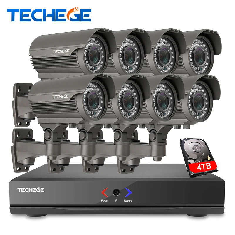 Полный 8CH 1080 P POE 48 V NVR 8 шт. 2.0mp PoE IP Камера 2 12 мм с переменным фокусным расстоянием P2P