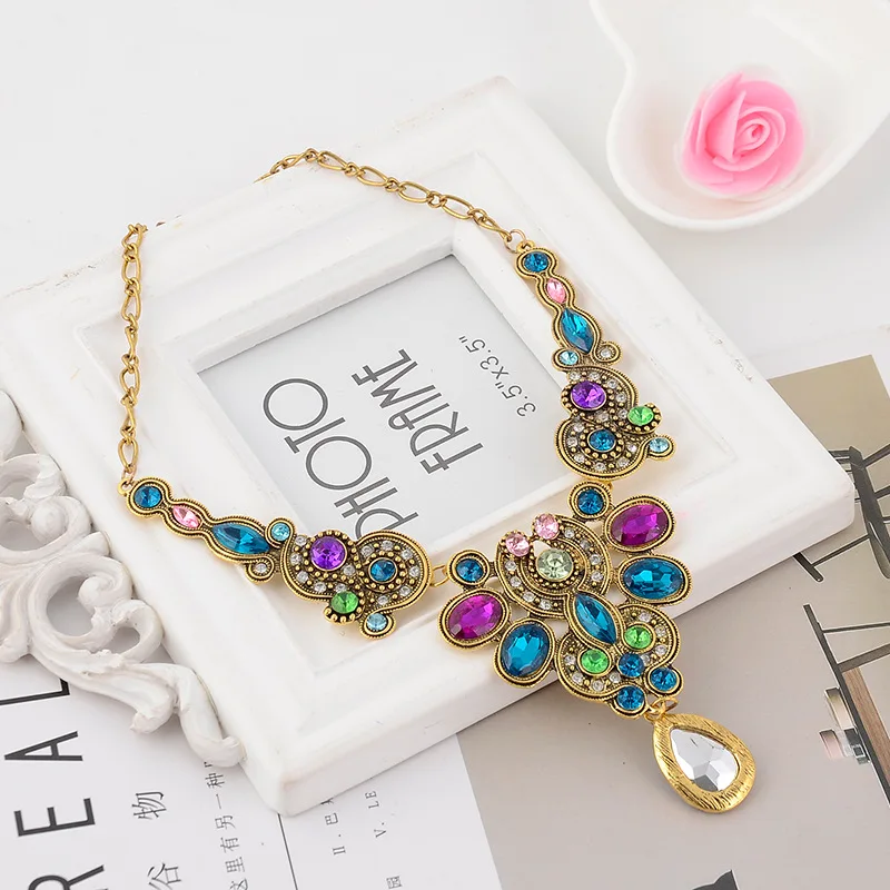 Statement Necklace Crystal Jewelry New Trendy 2018 Long Necklaces Pendants Vintage Gold Chain | Украшения и аксессуары