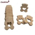 Органический Буковый деревянный полярный медведь натуральные ручной работы деревянные Прорезыватель DIY деревянный персонализированный подвесной экологически чистый товар