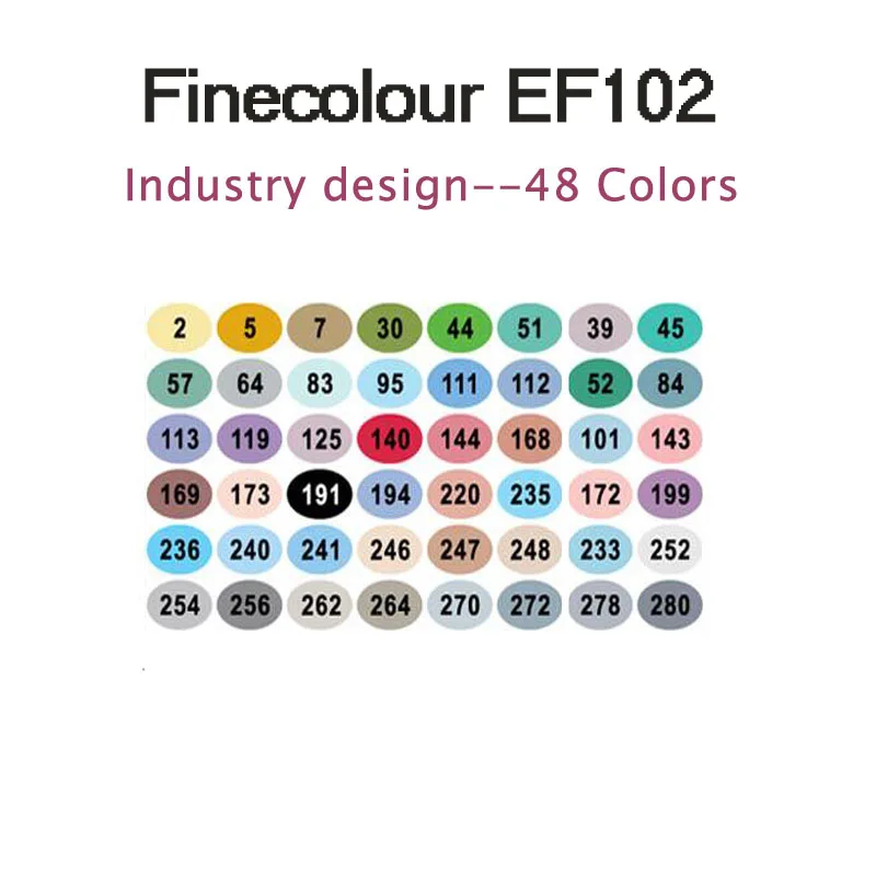 Finecolour EF102 двухсторонняя 72 цвета Кисть ручка искусство маркеры профессиональные для искусства эскиз окраска живопись манга и дизайн - Цвет: 48 industry