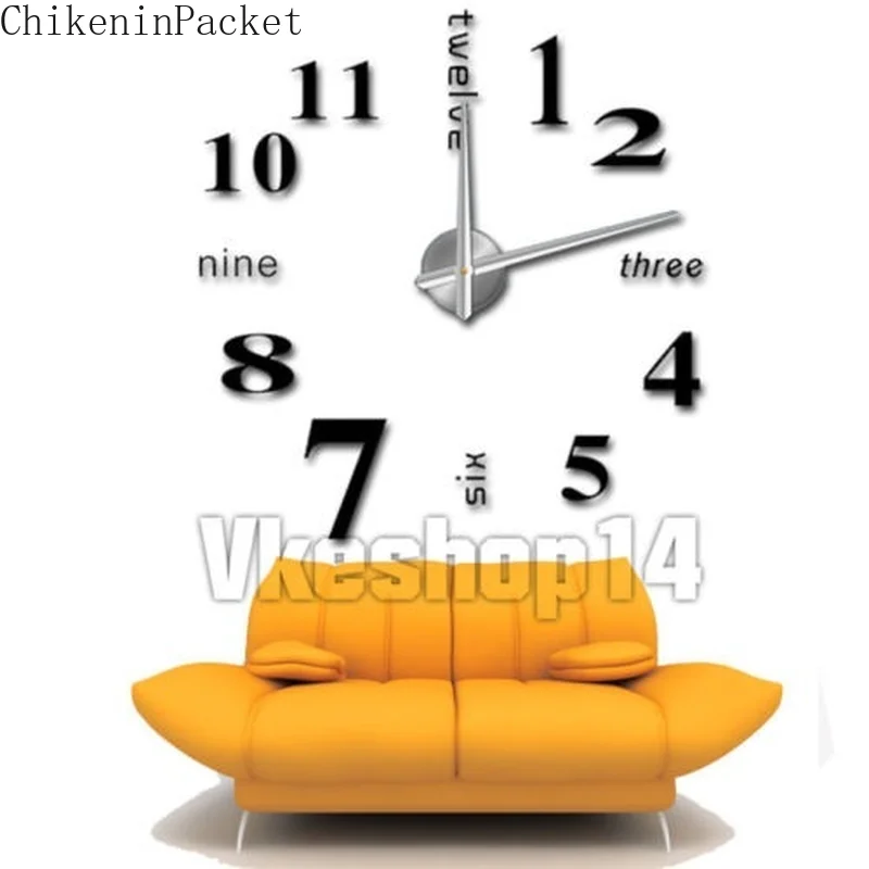 ChikeninPacket DIY 3D настенные часы большого размера зеркала поверхность украшение дома Роскошные художественные наклейки