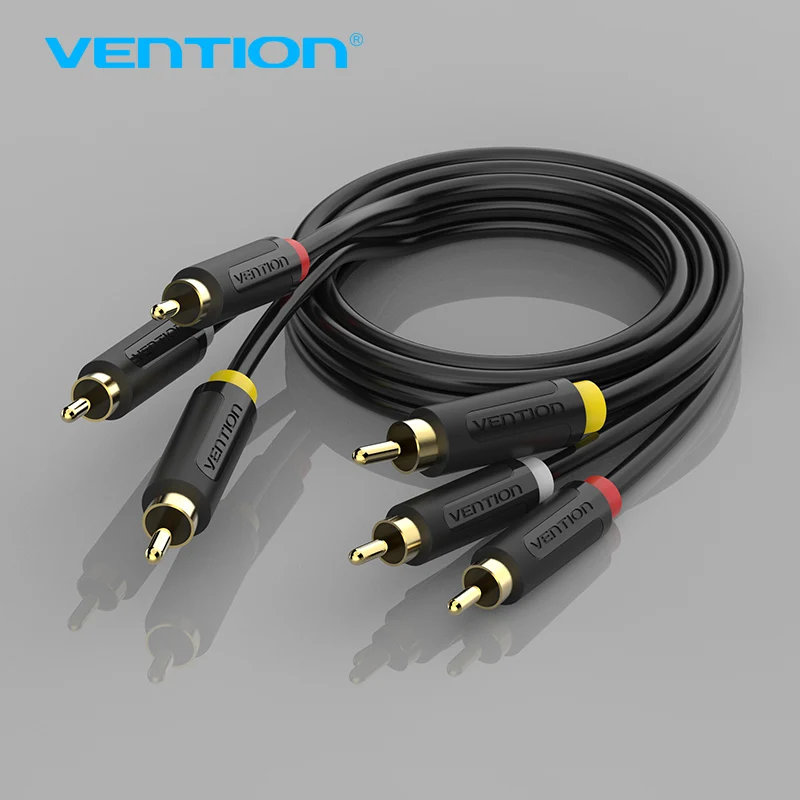 Аудиокабель Vention 3 RCA на позолоченный кабель Aux Папа-папа для STB DVD VCD 1 м 5 2 |