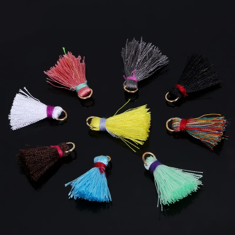 20PCS/pack Small Mini Tassel with Ring Mixed Color Party Bag Dress Decorative Tassels Jewelry Clothing Findings | Украшения и