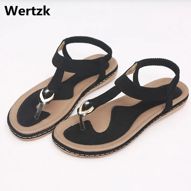 Wertzk новый стиль 2019 Летняя женская обувь в Национальном Стиле Богемный набор ног