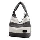 Новая стильная женская Холщовая Сумка в полоску, женские сумки на плечо, модная простая сумка для покупок