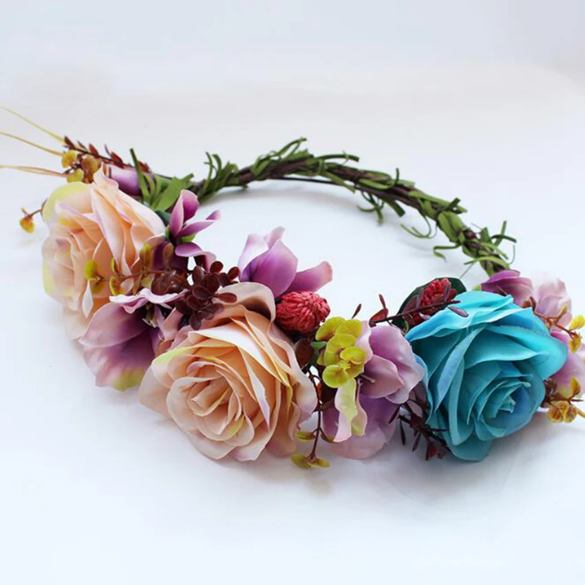 Женский венок для невесты цветной ручной работы свадебной вечеринки гирлянды| |